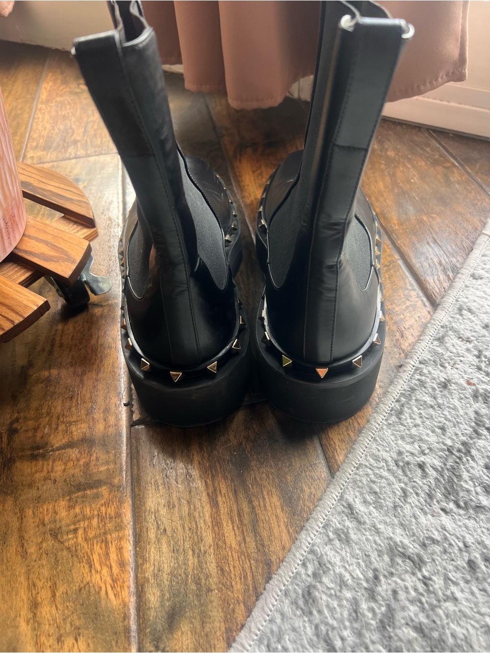 Valentino Garavani Black Leather women’s rockstud Chelsea Boots size 40 Ono nero - Picture 8 of 12